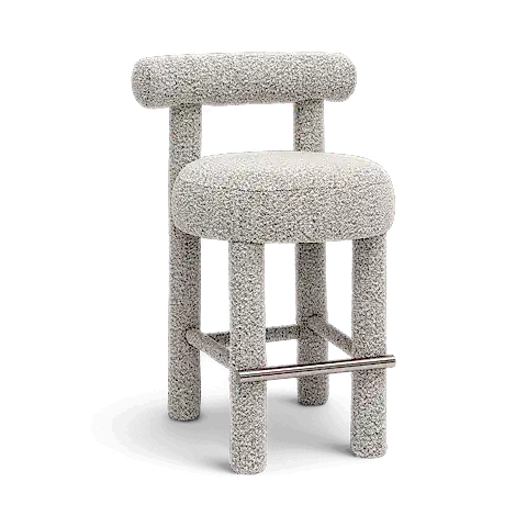 Arch Black & White Boucle Counter Stool