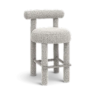 Arch Black & White Boucle Counter Stool