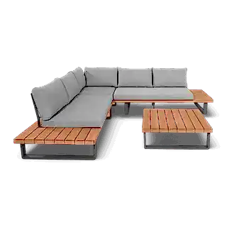 Bali Outdoor Sectional Sofa and Coffee Table Set