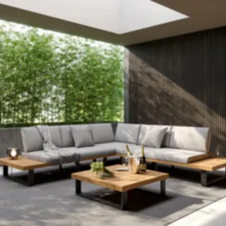 Bali Outdoor Sectional Sofa and Coffee Table Set