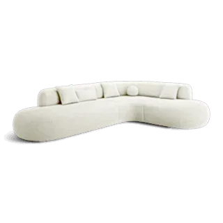 Boba Sectional Sofa White Boucle