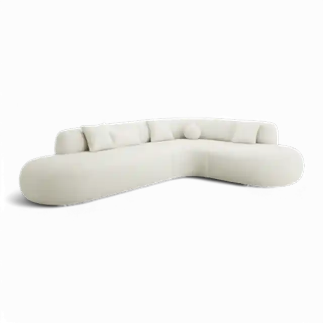 Boba Sectional Sofa White Boucle