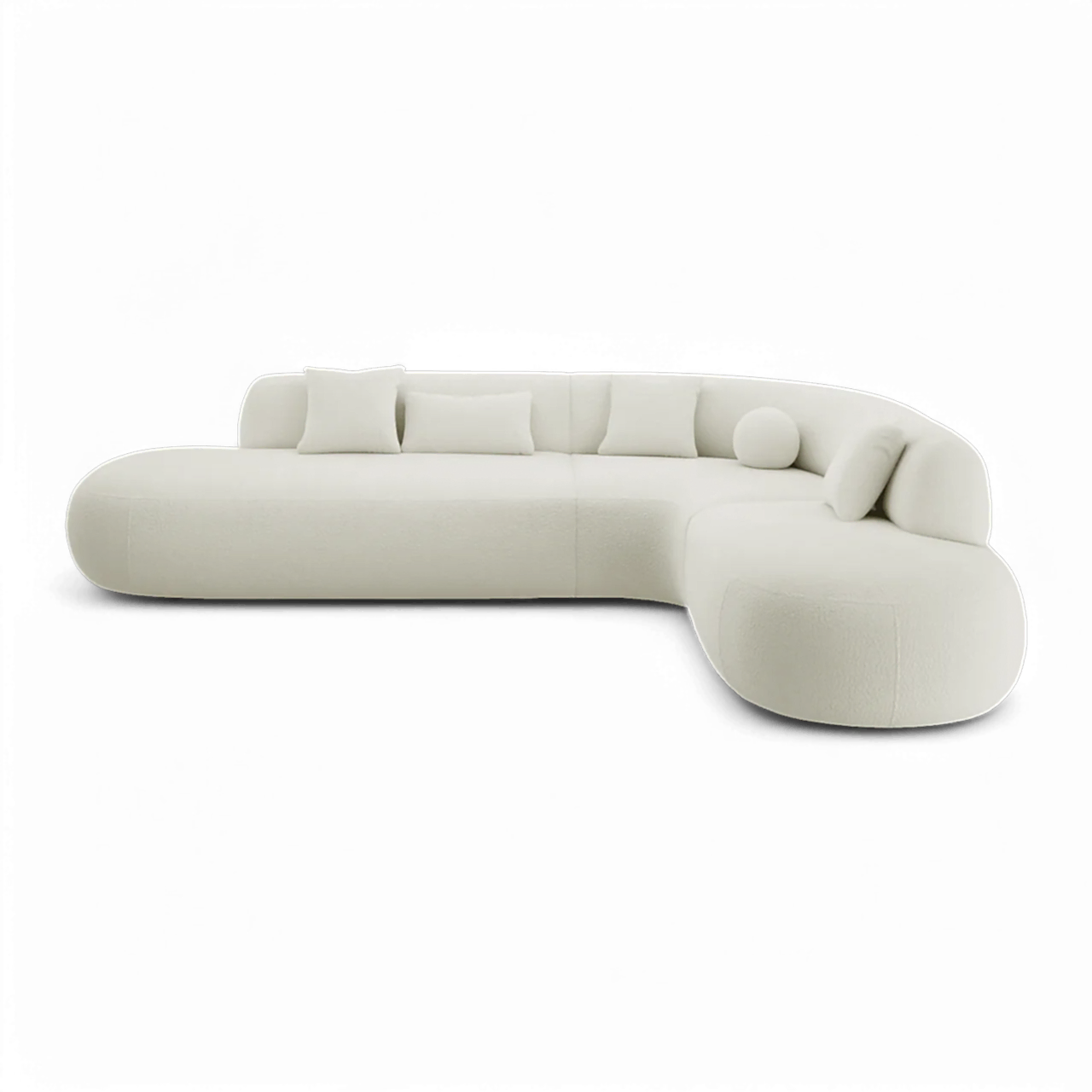 Boba Sectional Sofa White Boucle