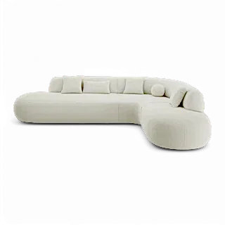 Boba Sectional Sofa White Boucle