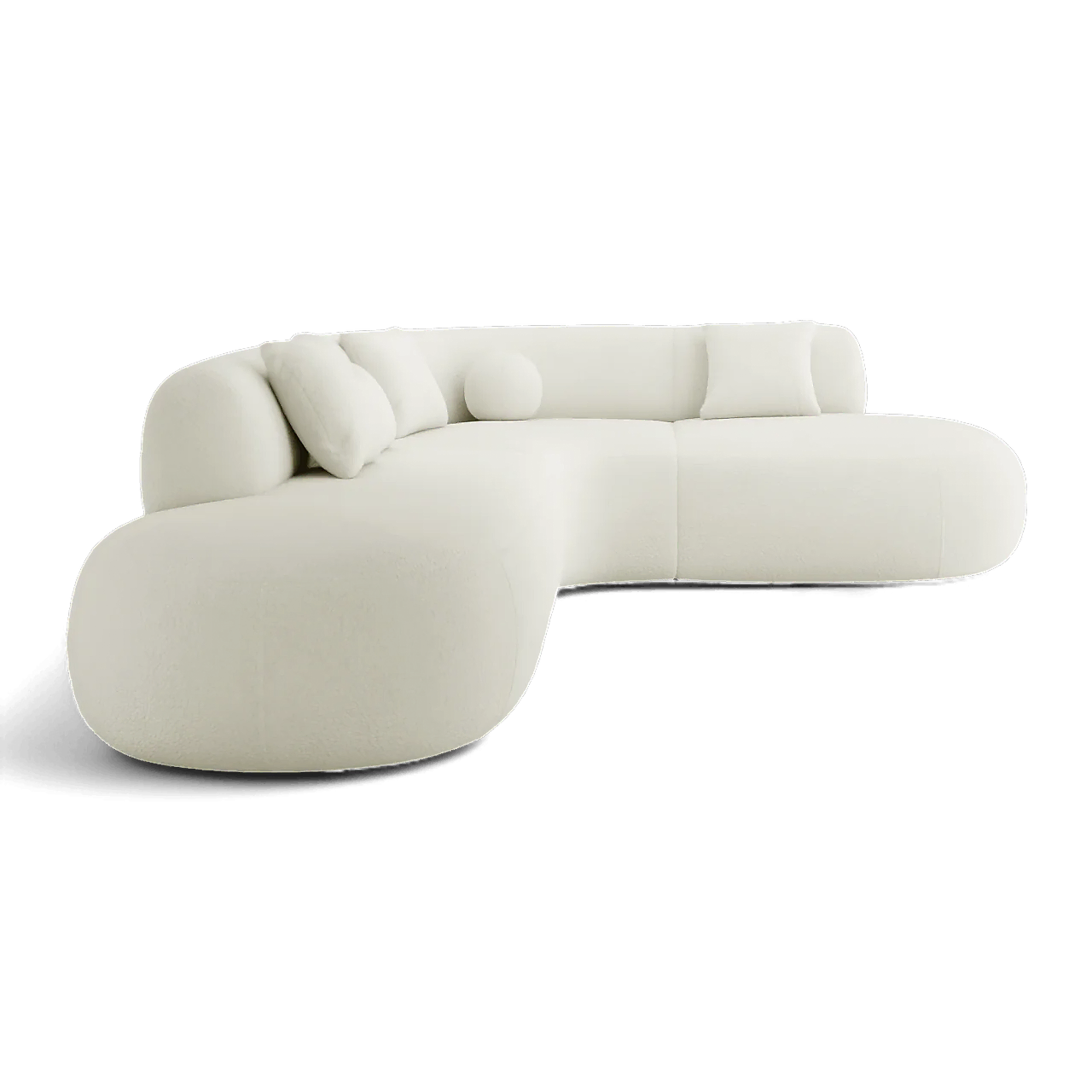 Boba Sectional Sofa White Boucle