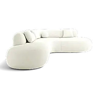 Boba Sectional Sofa White Boucle