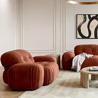 Dune Sectional Sofa Terracotta Velvet