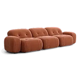 Dune Sectional Sofa Terracotta Velvet
