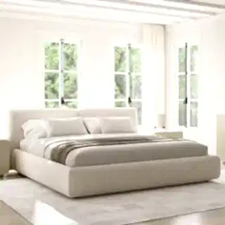 Gabriele Bed White Boucle