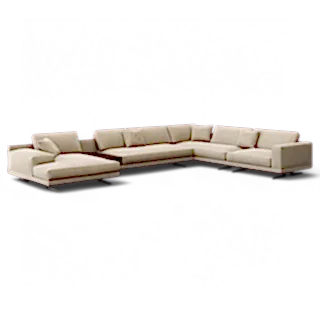 Maestro Sectional Sofa Beige Velvet