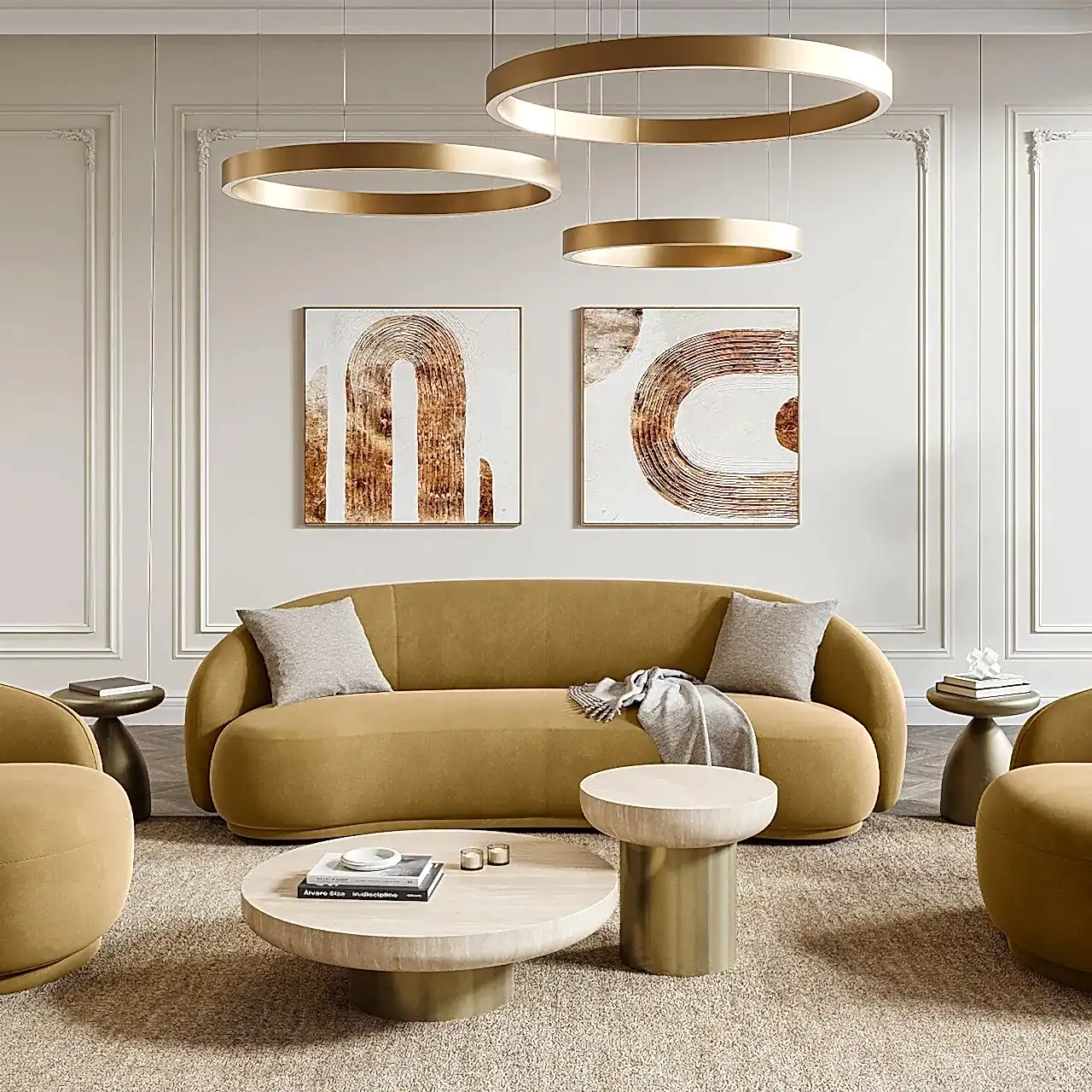 Nido Sofa Camel Velvet | Modani x Kobi Karp Limited Edition