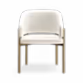 Oxford Dining Chair Off White & Brass Frame