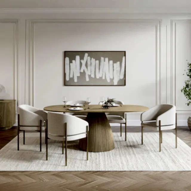 Oxford Rectangular Dining Table Greige Oak