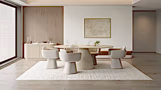 Oxford Rectangular Dining Table Alabaster