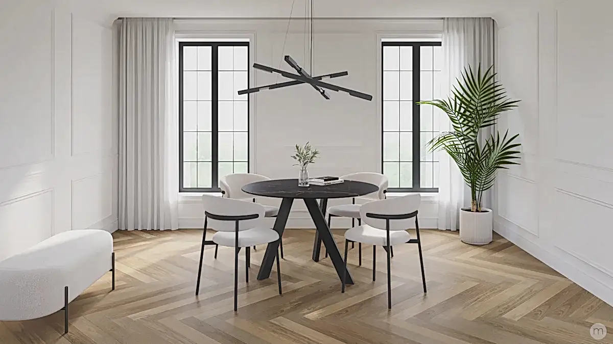 Robbie Round Dining Table Black