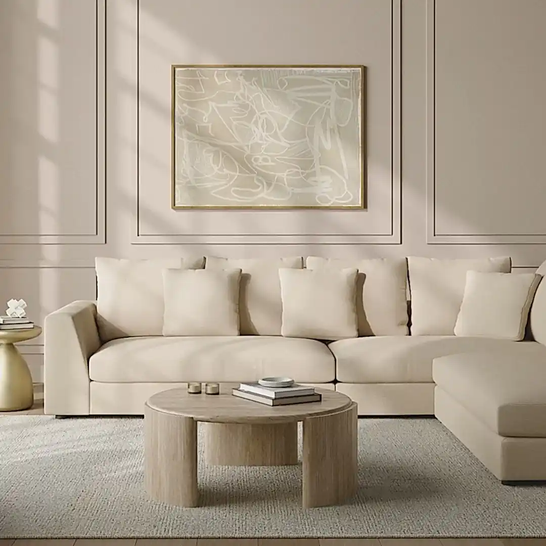 Gianni Sectional Sofa Cream