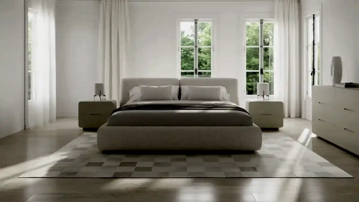 Gabriele Bed White Boucle