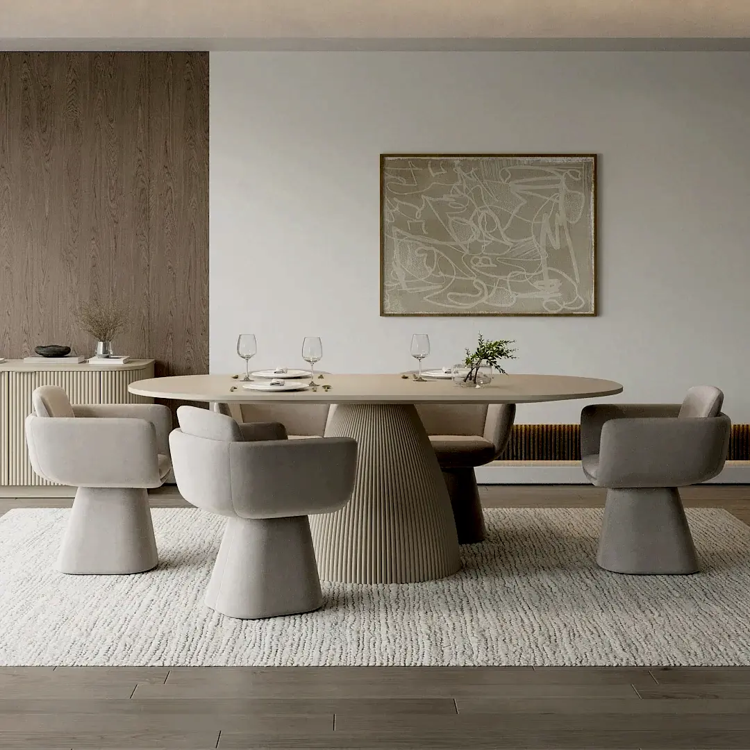 Oxford Round Dining Table Alabaster